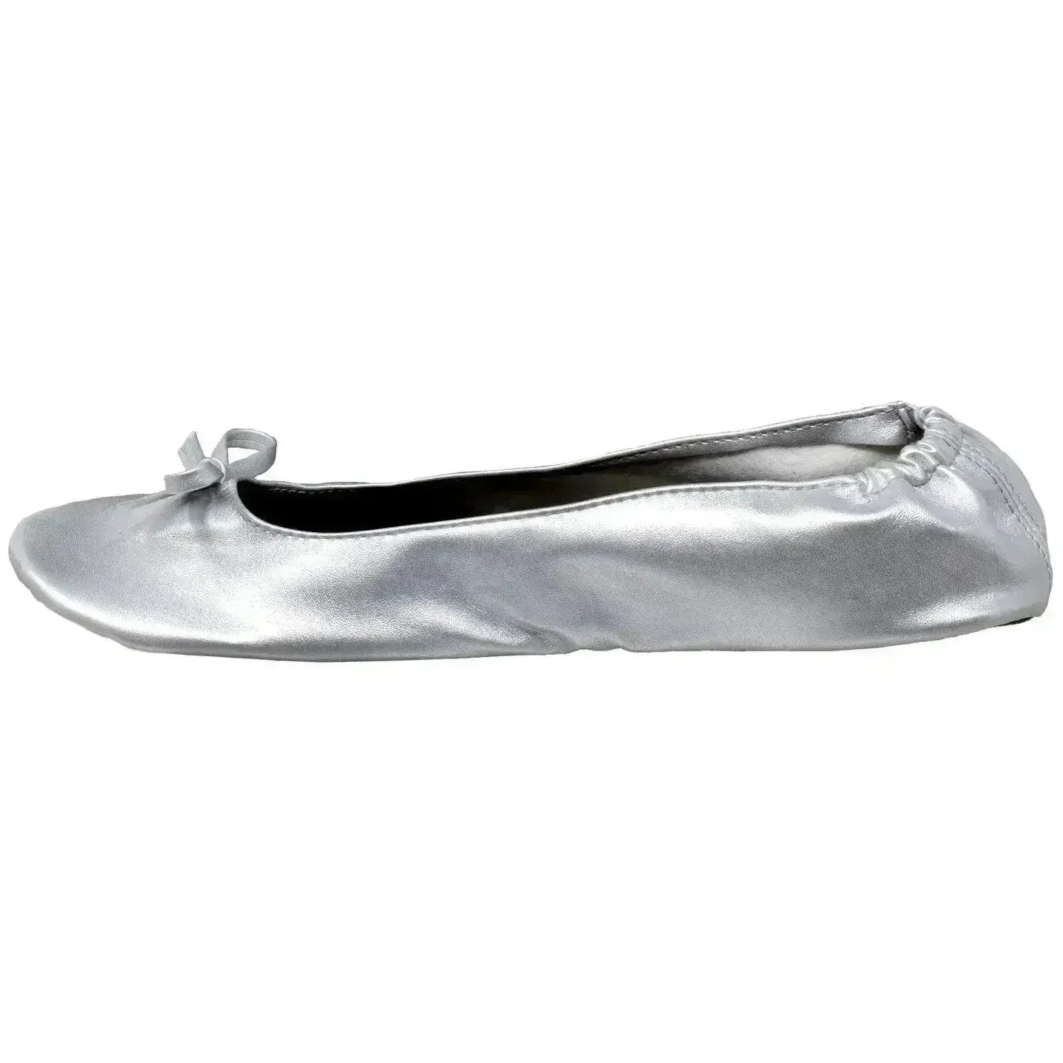 Chaussons de Ballet Pliables Femme Chaussures Confortables Portables de Voyage Argent