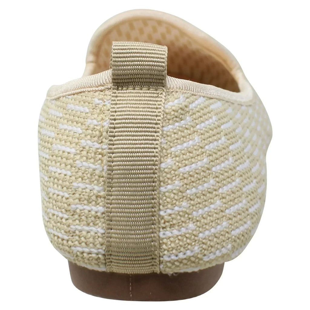 SOBEYO Ballerines pour femme en daim beige, semelle souple en caoutchouc