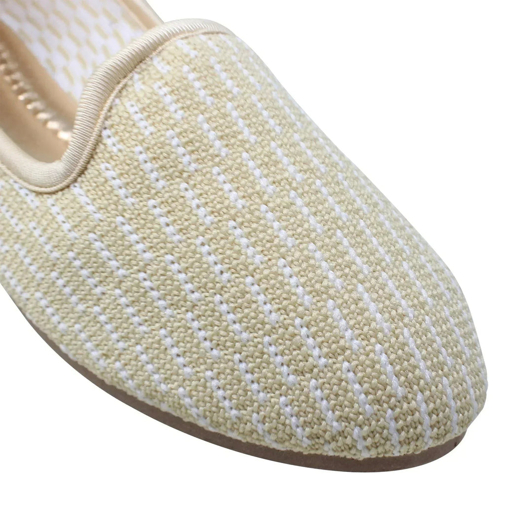 SOBEYO Ballerines pour femme en daim beige, semelle souple en caoutchouc