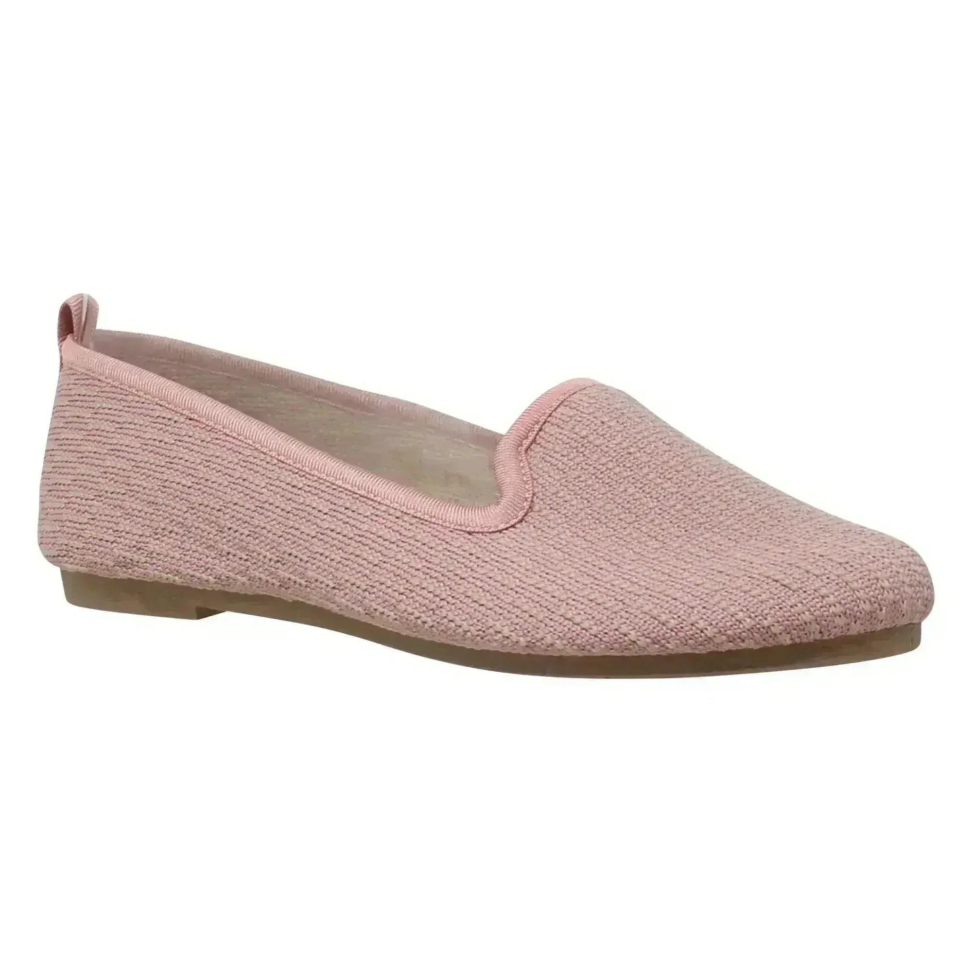 SOBEYO Chaussures Plates Ballerines pour Femmes, Pull Doux, Semelle en Caoutchouc, Daim Rose