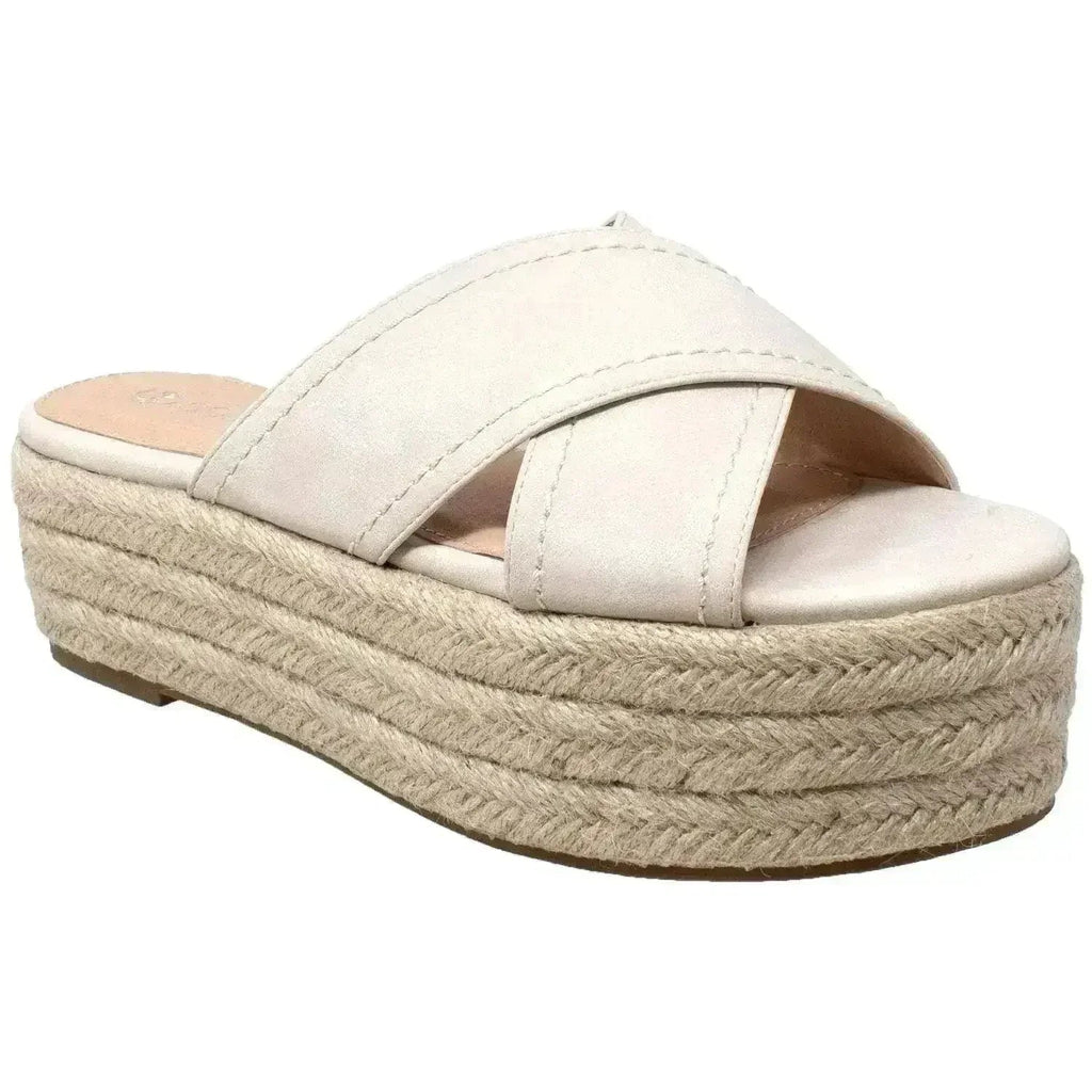 Sandale compensée espadrille à plateforme
