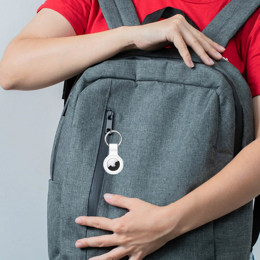 Lot de 6 : Étui de protection en cuir pour Airtag avec porte-clés à boucle