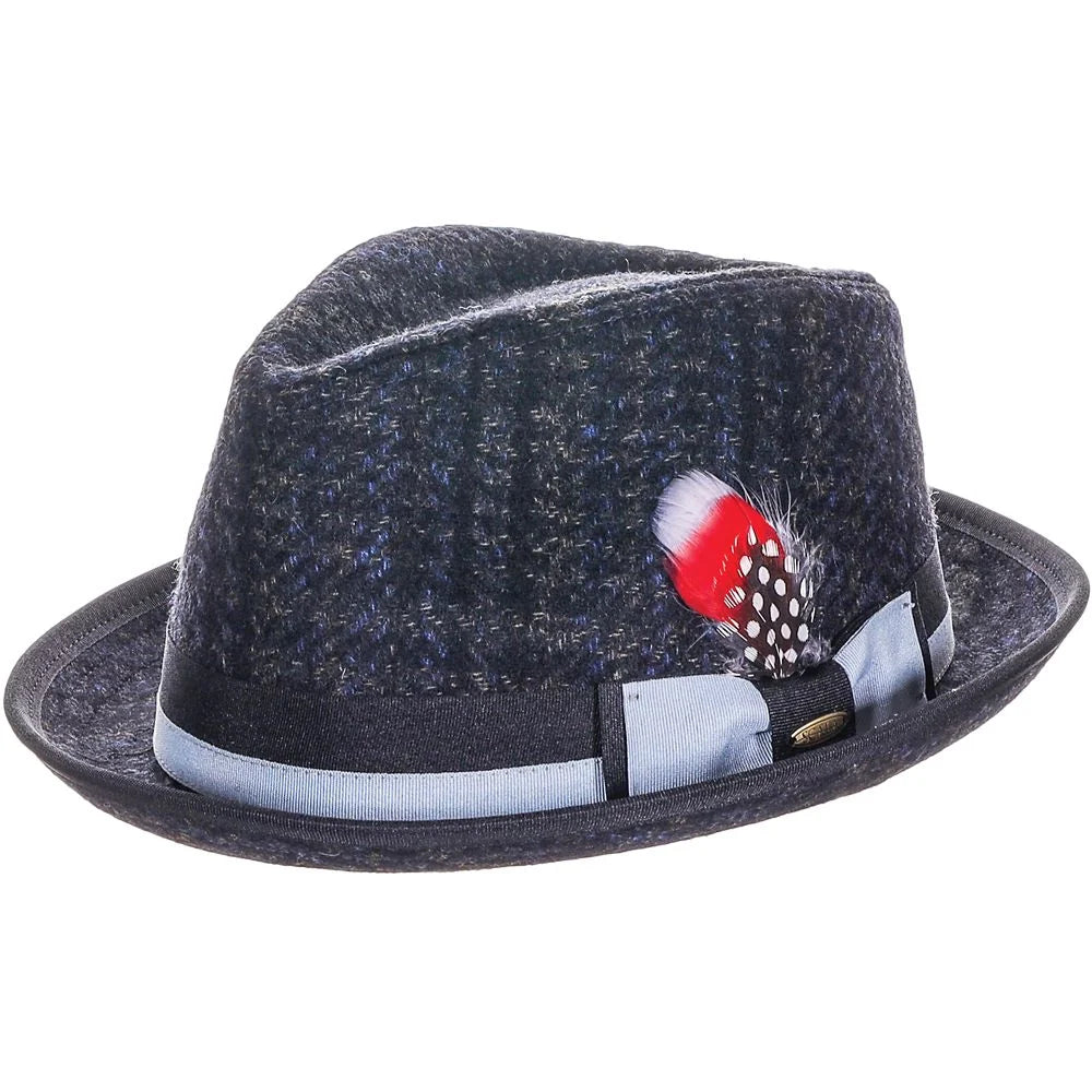 Chapeau Fedora en feutre de laine tweed - Scala Regent