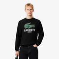 Sweat-shirt ras du cou imprimé Lacoste - Noir