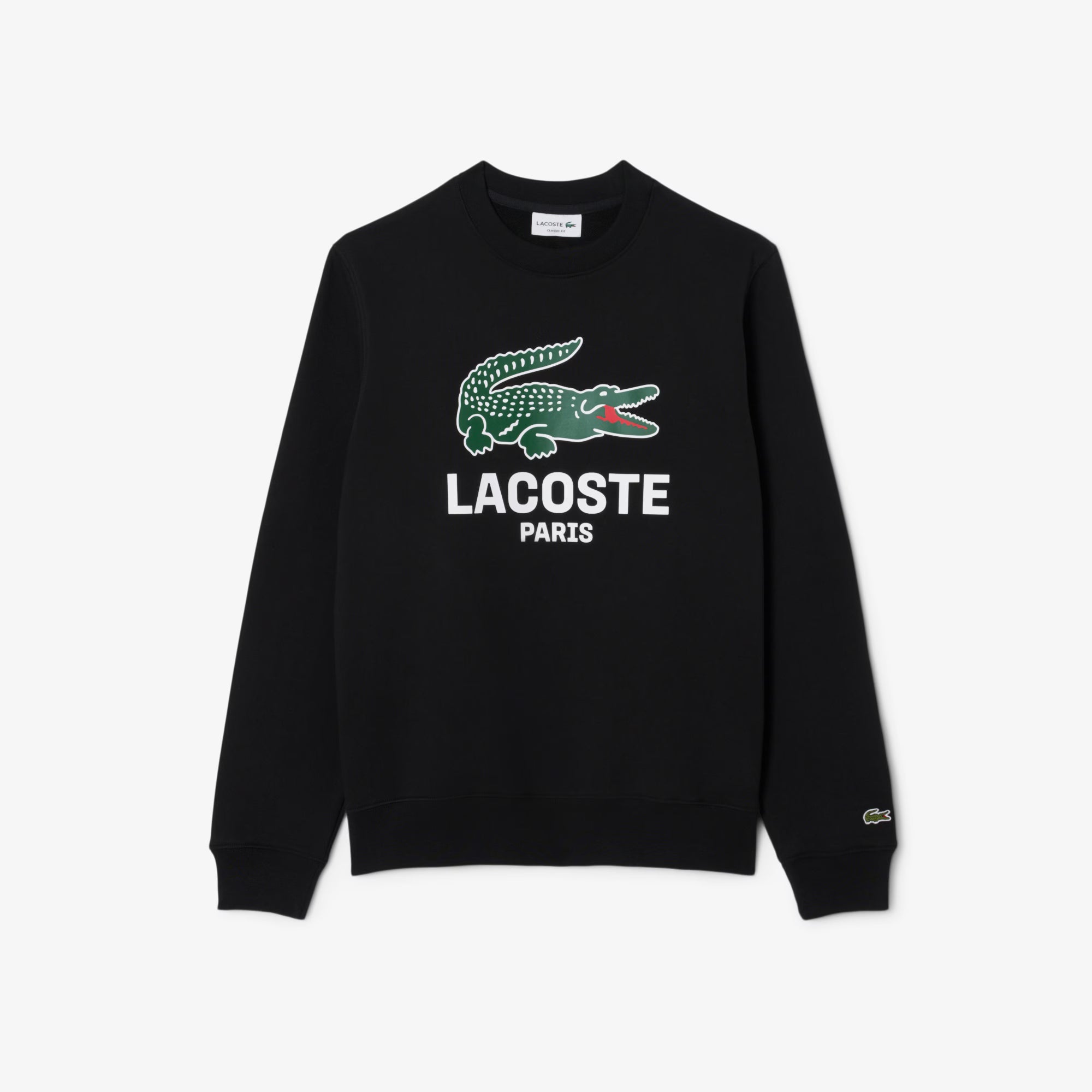 Sweat-shirt ras du cou imprimé Lacoste - Noir