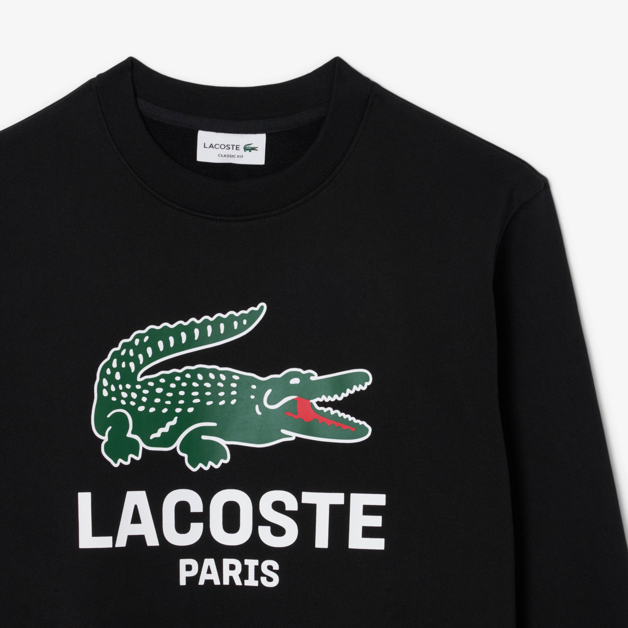 Sweat-shirt ras du cou imprimé Lacoste - Noir
