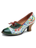 Chaussures en cuir vintage gaufré à la main