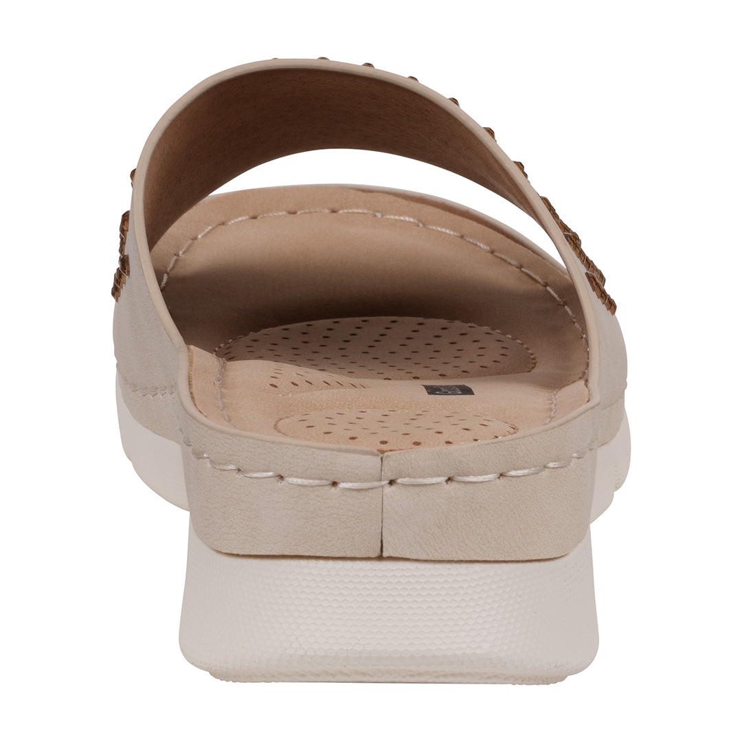 Sandales plates et confortables Julie Gold ornées pour femmes