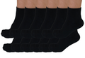 Chaussettes 1/4 Crew en viscose de bambou unisexe noires - Paquet de 12
