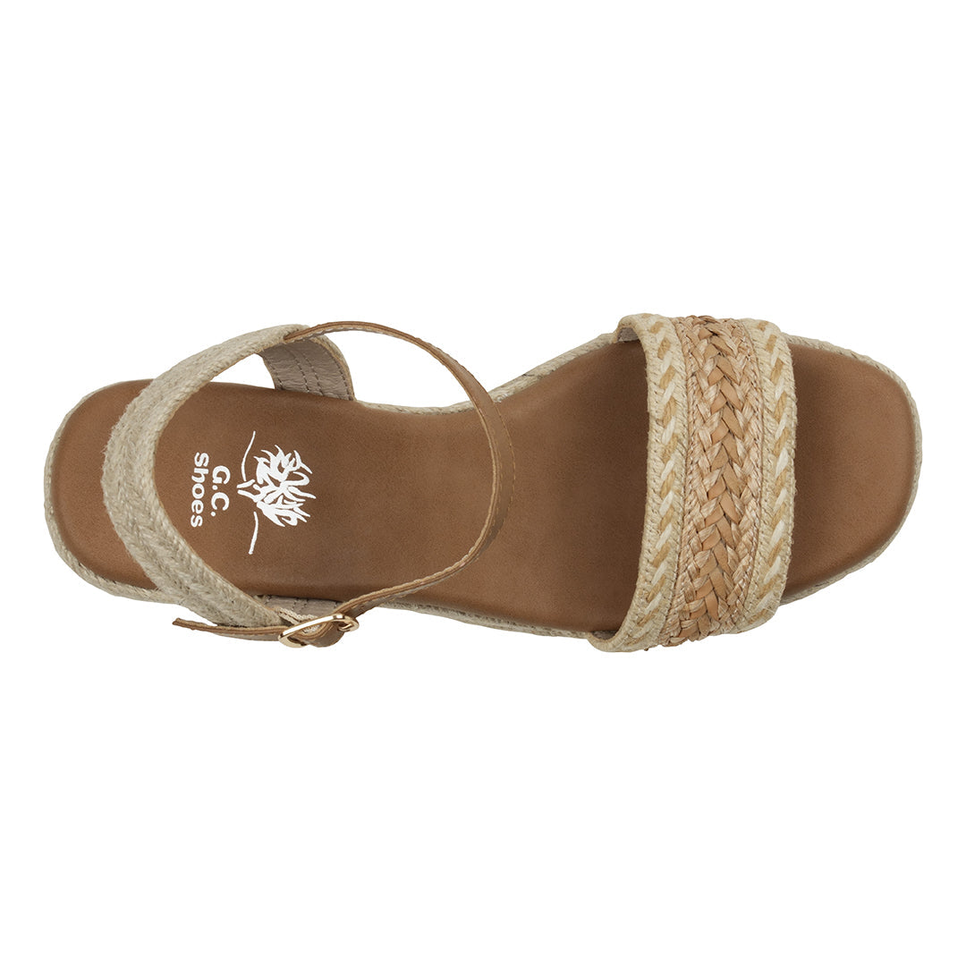 Sandales compensées en espadrille Solene Natural Slingback