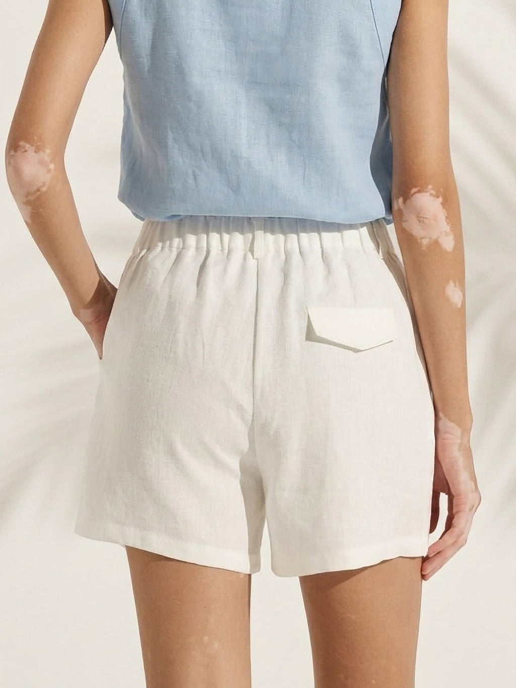Shorts plissés 100 % lin ELLEN