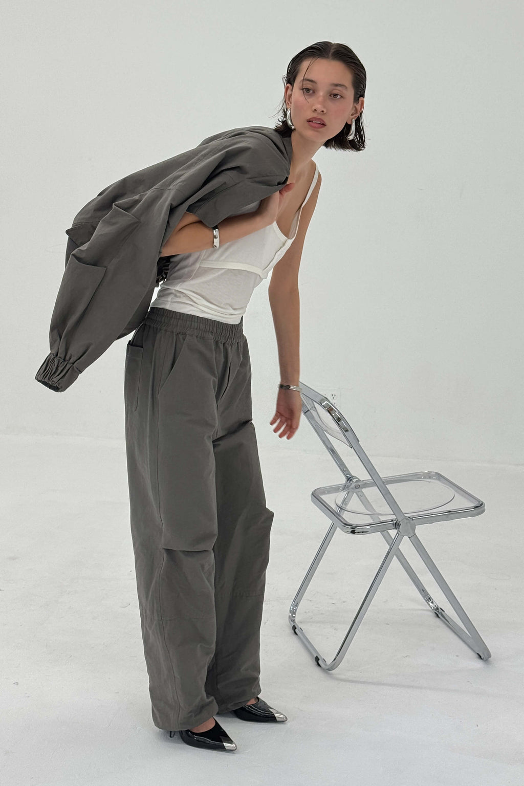 PANTALON SABLE COULEUR CHARBON