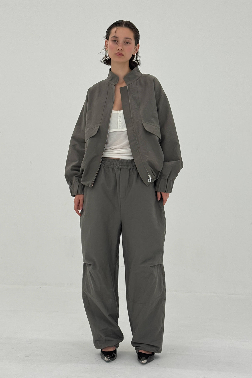 PANTALON SABLE COULEUR CHARBON