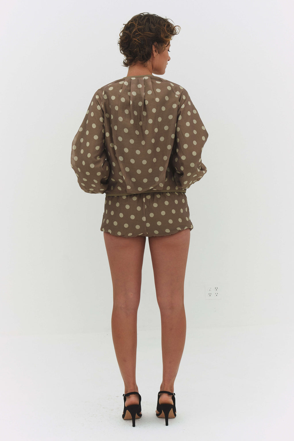 VESTE FABIO EN VOILE CRÈME ET MOCHA