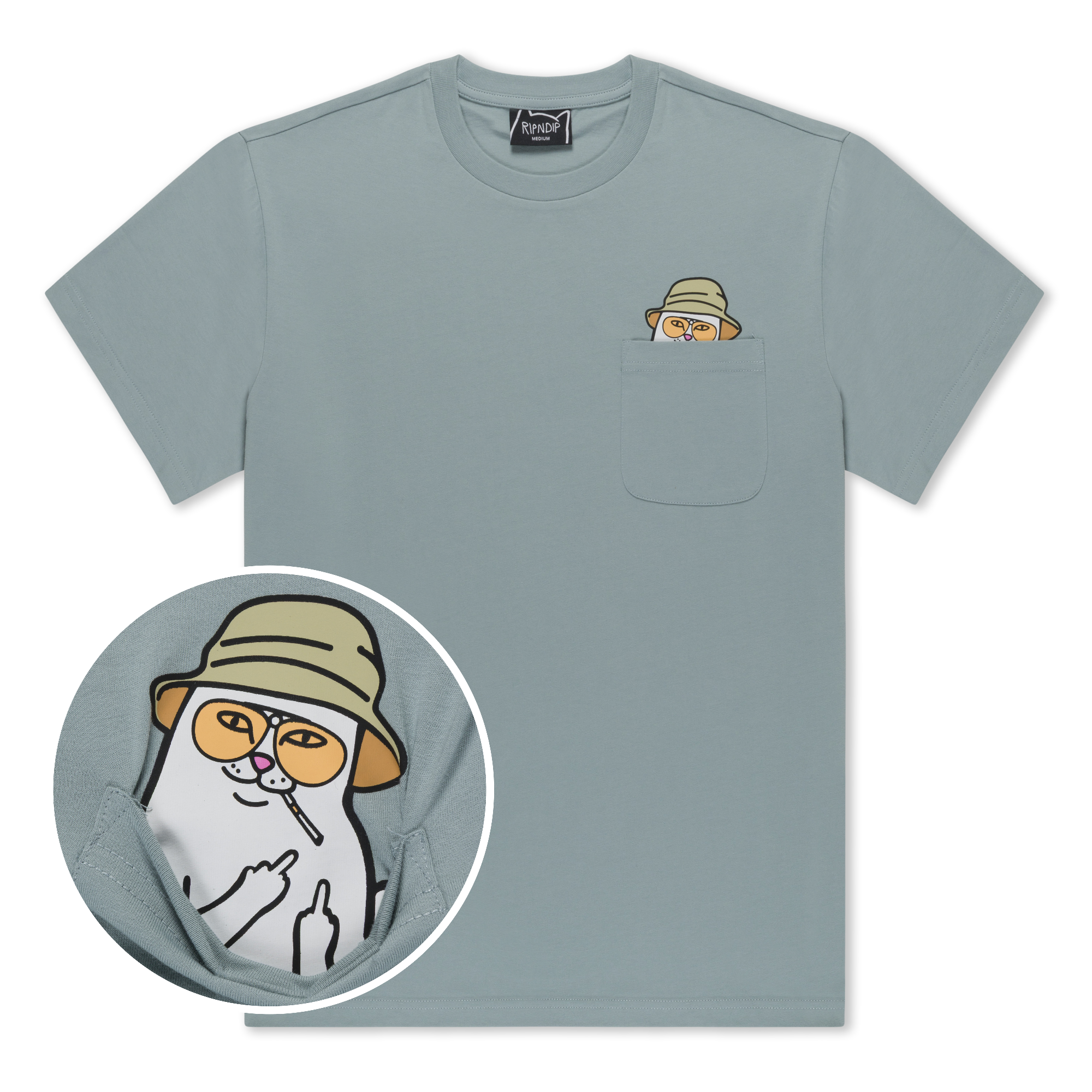 Nermal S Thompson Pocket Tee (Silver Blue)