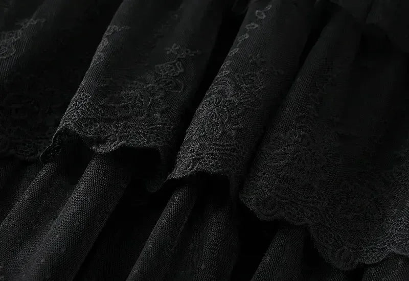 Jupe mi-longue taille haute amincissante pour femme, en gaze haut de gamme, longue, pour l'été, jupe plissée 2025