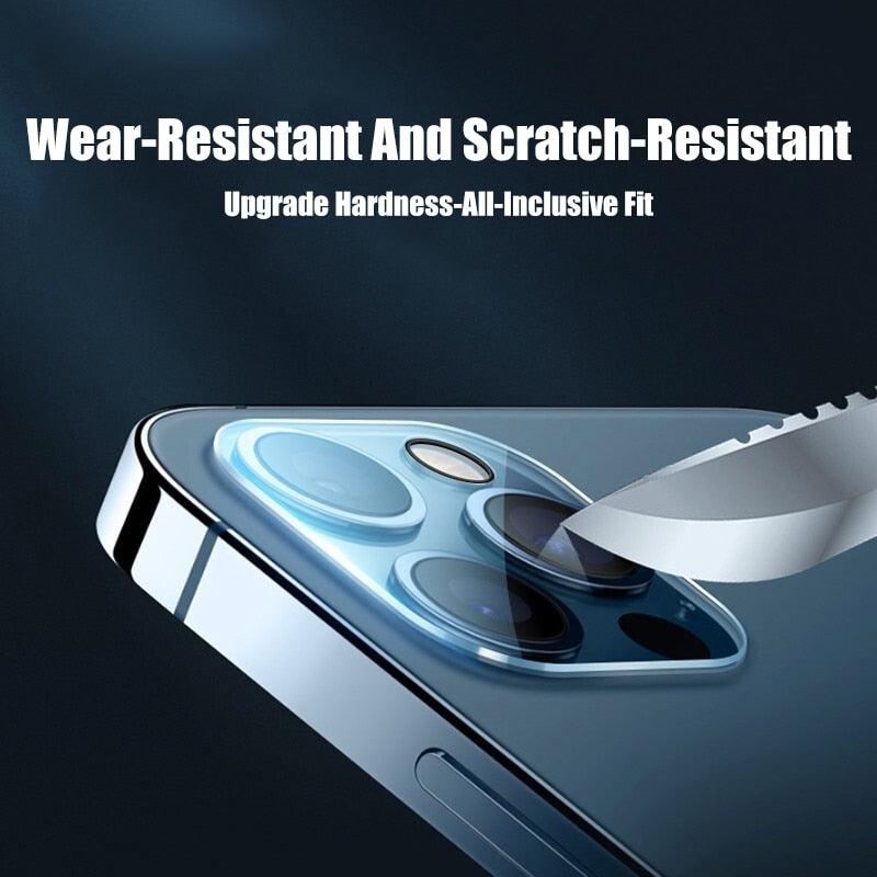 Lot de 4 protections d'écran complètes en verre pour iPhone 11 12 13 Pro XS Max, protection d'objectif d'appareil photo pour iPhone X 11 Pro Max 12 13 Mini 14 Pro Max