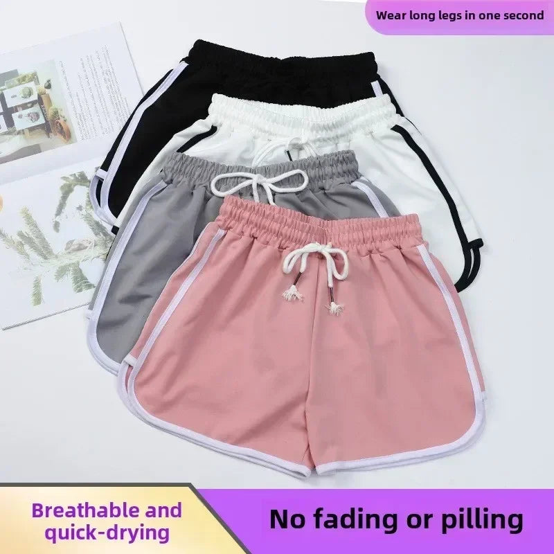 Shorts décontractés rayés pour femmes Coréen Harajuku Ample Assortis Shorts de sport Été Mode Simple Yoga Shorts mini fins Femme
