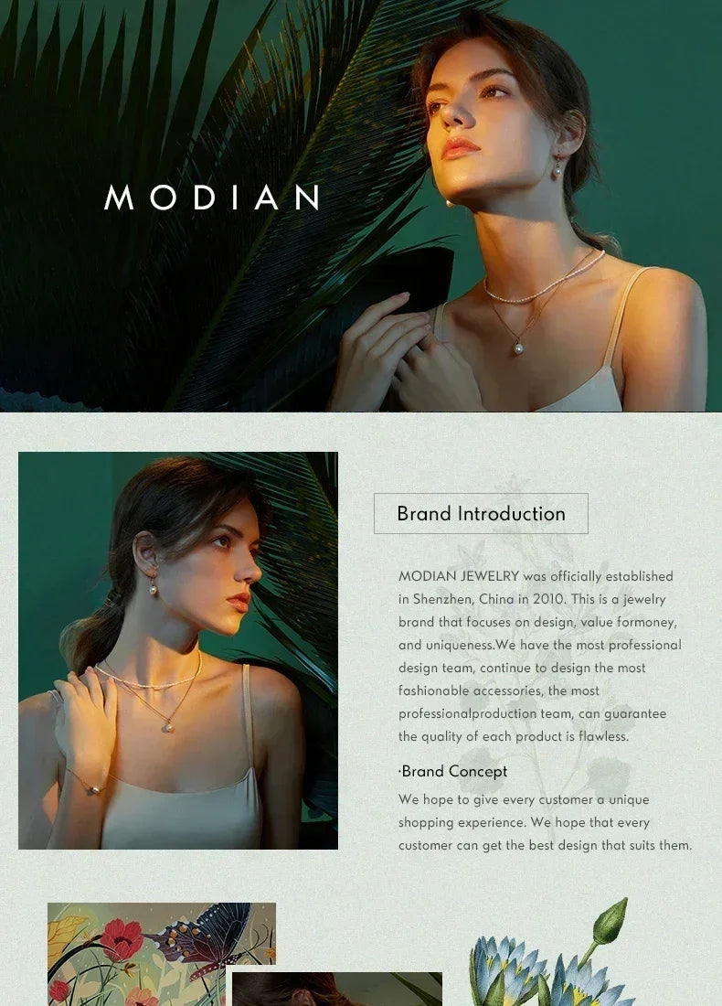 Modian Véritable Argent Sterling 925 Mode Charme AAA Zircone Pendentif Collier Pour Femmes Colliers Féminins en Argent Bijoux Fins