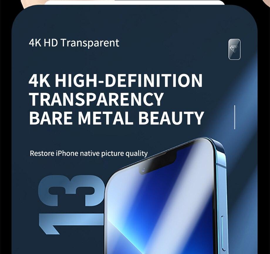 Protection d'écran en verre trempé 30D Diamond nouvelle génération pleine couverture pour iPhone 14 13 12 11 Pro Max Mini XR X XR XS – Protection d'écran en verre trempé anti-poussière pour iPhone
