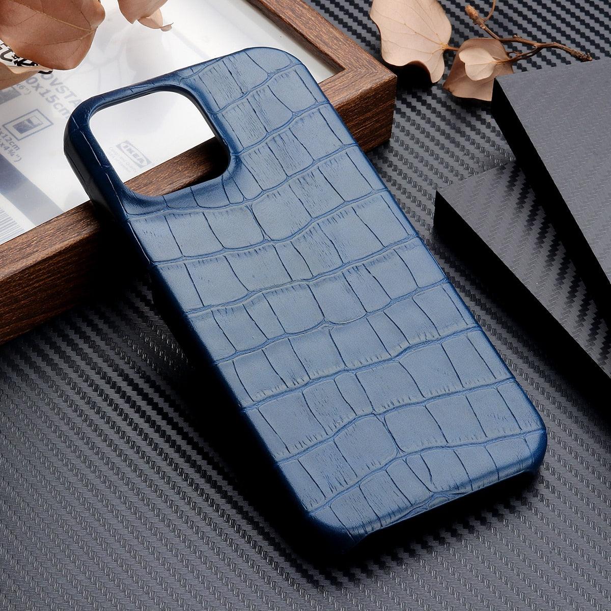Étui en Cuir Unique pour iPhone 13 14 11 12 Pro Max XR X XS, Housse Rigide Antichoc Solide, Étui en Cuir Vert Classique et Tendance pour iPhone, Coque de Protection