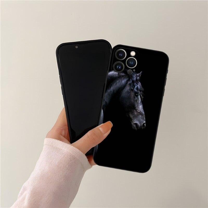 Coque Cool Cheval Animal pour Filles Garçons Femmes Hommes, Étui Unique Tendance Bumper Coque de Téléphone pour Iphone 13promax 11 14 12 Pro Max Mini Xr X Xs 7 8 6 6s Plus