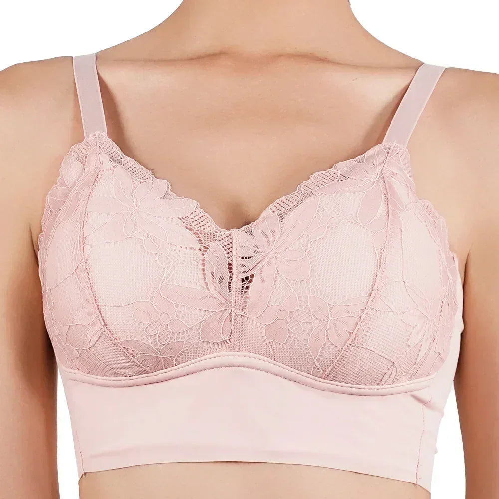 Soutien-gorge sans armature en dentelle grande taille pour femmes, bonnet B-C, couverture complète, fin, ajustable, soutien-gorge de poitrine