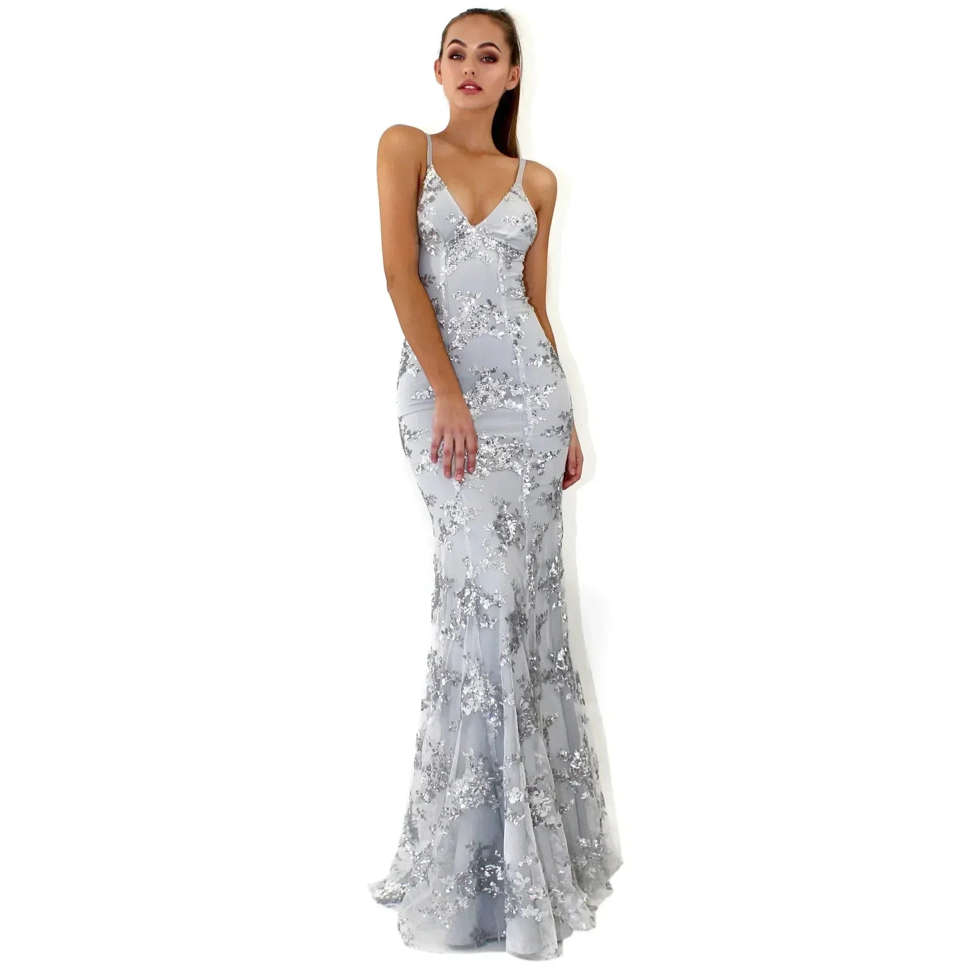 Robes pour femmes sans manches, col en V, pull, paillettes, robe de soirée, Vestidos, formelle, longueur ras du sol, sexy, cache-cœur, dos nu, slim
