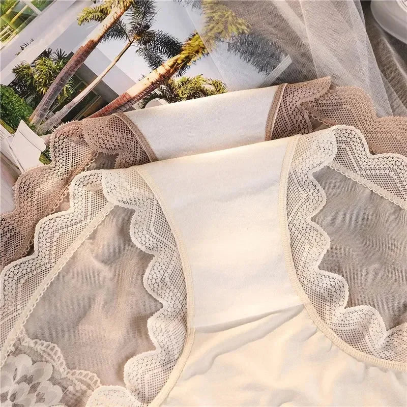Culotte femme grande taille XL-3XL, en dentelle, transparente et creuse, lingerie sexy et respirante, nouveauté