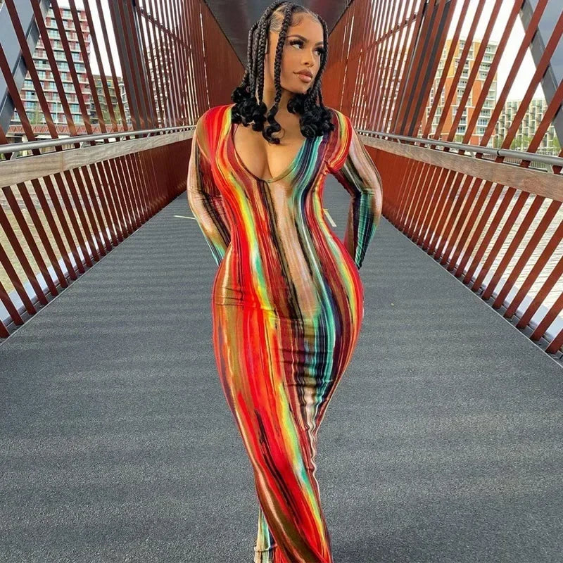 Robes de printemps et d'été pour femmes, imprimées, sans bretelles, bandage, moulantes, sexy, longue robe, nouvelle mode 2023, fête MsChuh