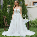 Robes de mariée élégantes en dentelle pour femmes 2025, de luxe, sans manches, col en V plongeant, robes de mariée scintillantes, robe de mariée en cœur pour femmes