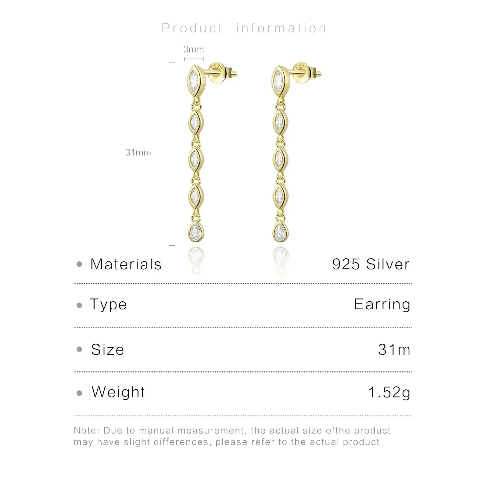 ANDYWEN 100% Argent Sterling 925 Or Épice Boucle d'Oreille Chaîne Ovale Fermoir Boucles d'Oreilles Femmes Pendientes Bijoux Fins de Luxe 2023 Clips