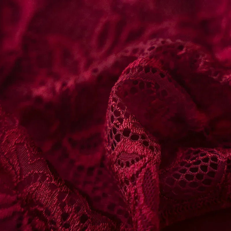 Lot de 3 slips de luxe en dentelle brodée florale pour femme, culottes sexy ajourées, lingerie féminine, sous-vêtements respirants pour femme