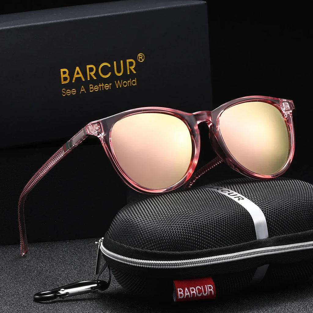 BARCUR Lunettes de soleil polarisées œil de chat pour femmes – Protection UV400 légère avec monture en polycarbonate tendance, verres miroirs et design élégant – Accessoires d'été stylés pour le shopping, les voyages et l'extérieur