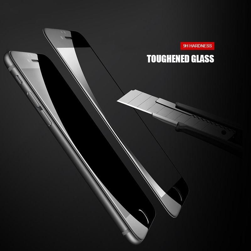Verre Trempé 9D Couverture Complète Pour iPhone 8 7 6 6S Plus 5 5S SE 2020 Protection d'Écran Pour iPhone 11 Pro XS Max X XR Film Protecteur Verre Trempé Protection d'Écran avec Bord Incurvé Protecteur d'Écran