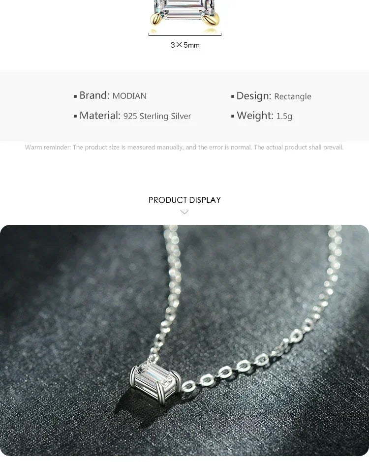 Modian Véritable Argent Sterling 925 Mode Charme AAA Zircone Pendentif Collier Pour Femmes Colliers Féminins en Argent Bijoux Fins