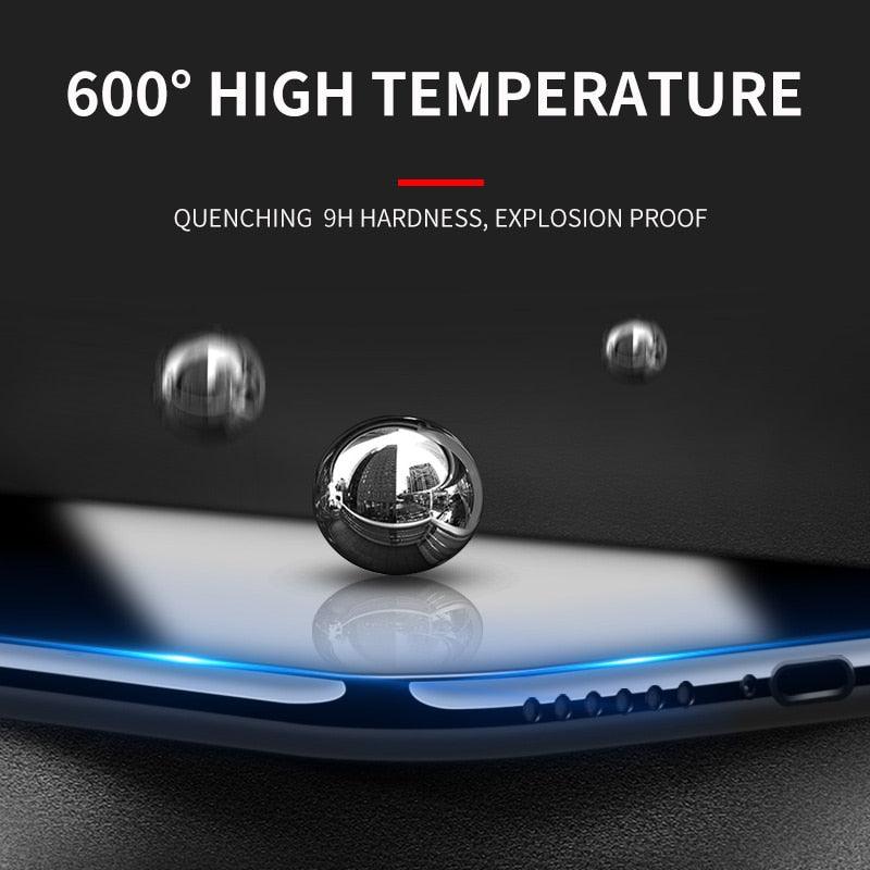Verre Trempé Incurvé 5D 9H pour iPhone X XR XS 11 12 13 14 Pro Max 6 6S 7 8 Plus SE Mini Film de Protection d'écran Complet Dureté 9H Sans Bulles Installation Facile Film Protecteur d'écran