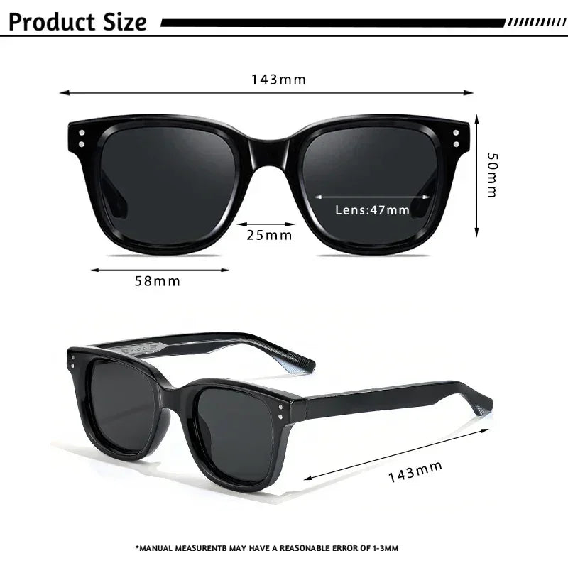 Lunettes de soleil rétro carrées CATERSIDE Hommes Grand Cadre Design Insert de Noyau Branche Femmes Lunettes de soleil Voyage Fête Haute Qualité UV400