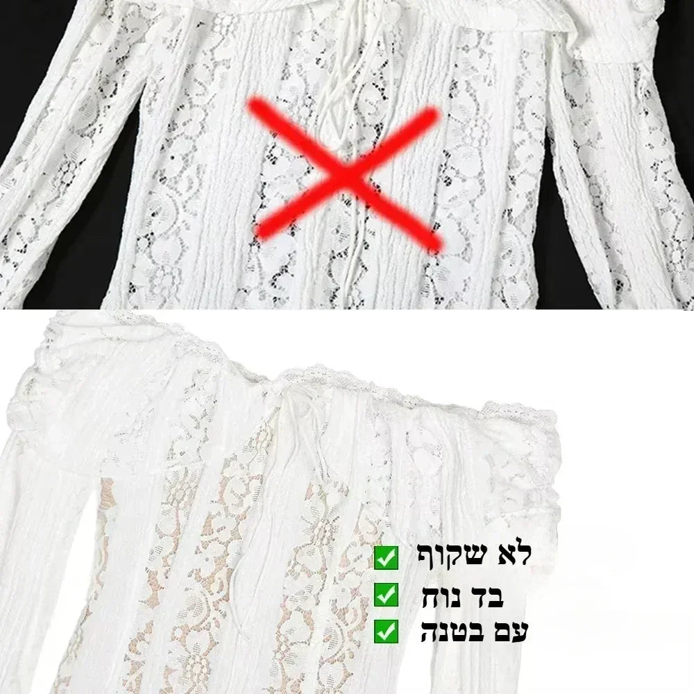 Robe courte moulante en dentelle Oligai pour femme, épaules dénudées, manches longues, sexy, pour club ou soirée, élégante, pour l'automne