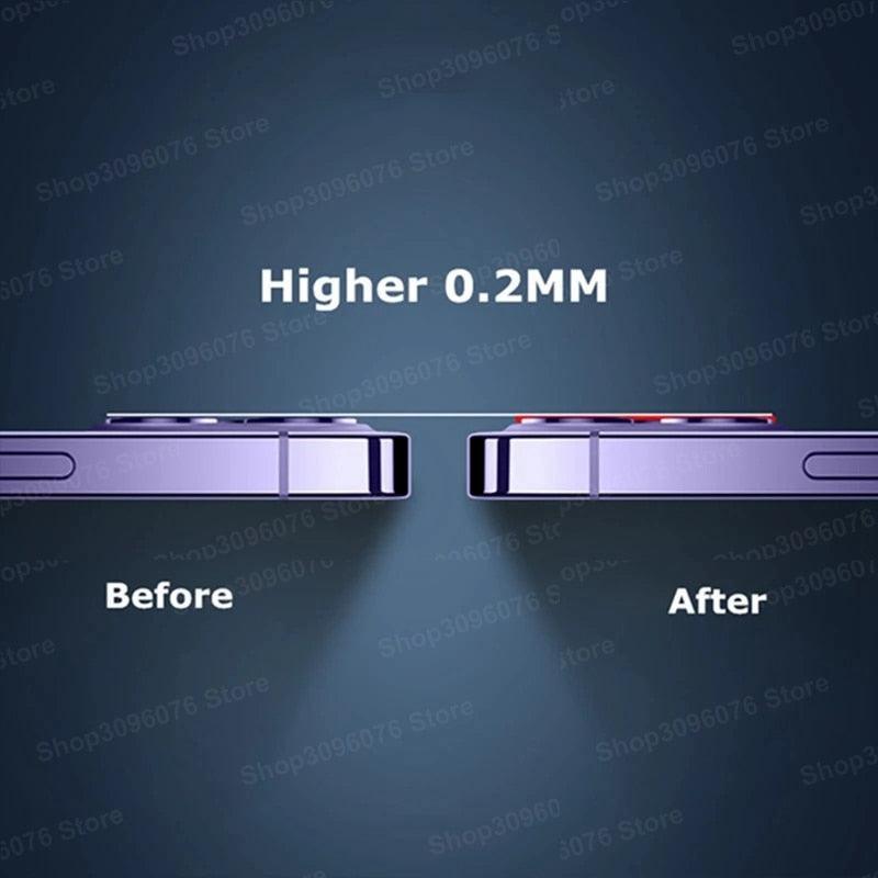5 verres de protection d'objectif pour iPhone 14 Pro Max, protecteur d'écran d'objectif d'appareil photo pour iPhone 14 Plus 13 12 11 Pro Max, verre 14pro max, film en verre trempé avec anneau métallique séparé pour appareil photo