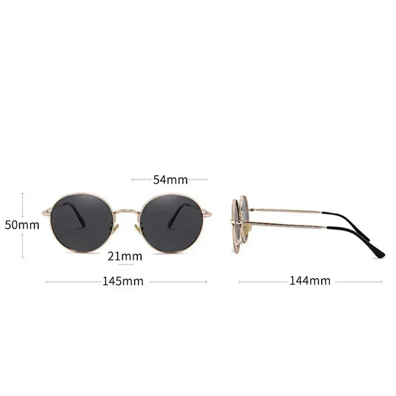 Lunettes de soleil rondes polarisées Steampunk avec prescription pour femmes et hommes UV400 Anti-reflet Myopie Puissance 0 -0.5 -0.75 à -6.0