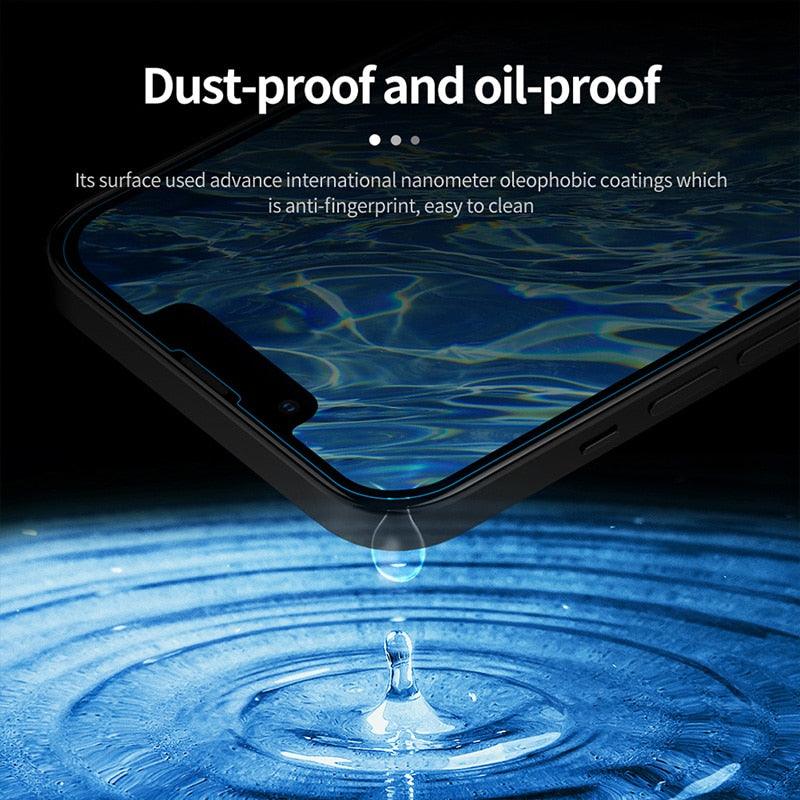 4 Films de protection en verre trempé pour iPhone 11 12 13 14 Pro XR X XS Max Protecteur d'écran pour iPhone 12 Pro Max Mini 7 8 6 6S Plus SE Verre trempé Installation facile du cadre Film de protection HD ultra-mince