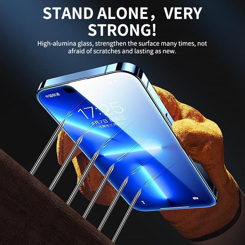 Film de protection d'écran en verre trempé 8K HD anti-espion, installation rapide, couverture complète, pour iPhone 14 13 12 11 PRO MAX MINI X XS, dureté 9H, anti-rayures, anti-chocs, sans bulles pour iPhone