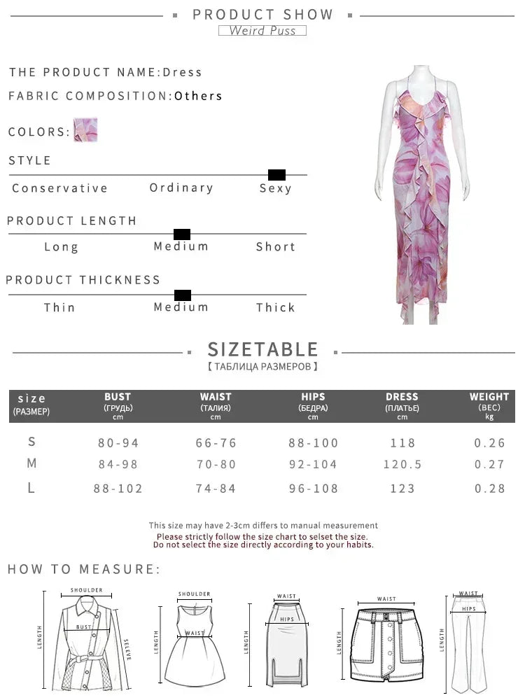 Robe Femme Weird Puss à Imprimé Floral Été Sans Bretelles Fentes Irrégulières Pompons Patchwork Dos Nu Bandage Fête Moulante Vestidos
