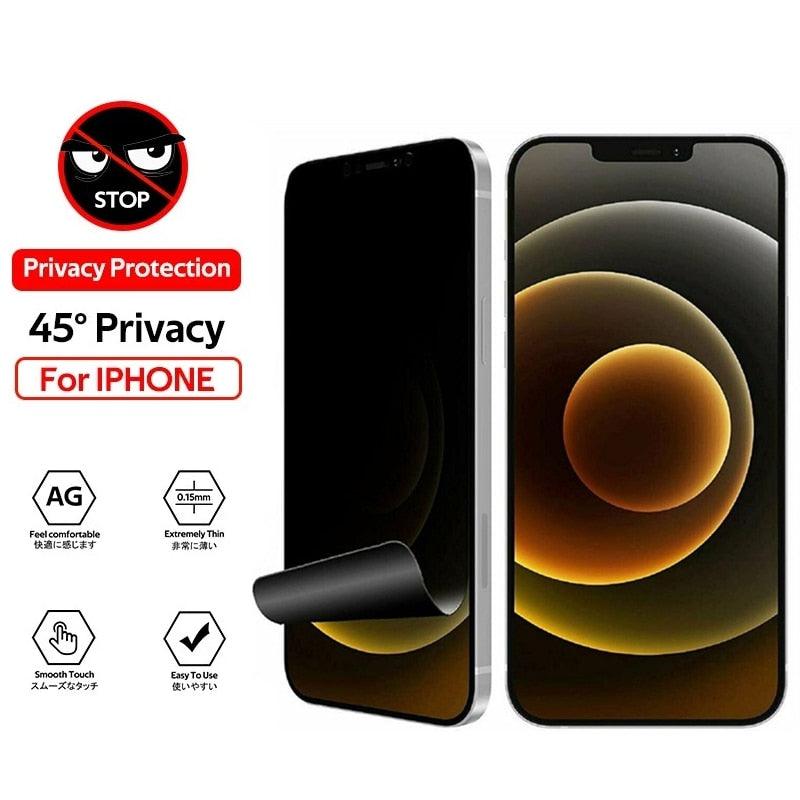 3 films hydrogel anti-espion pour iPhone 12 11 Pro Max 7 8 Plus, protecteurs d'écran de confidentialité pour iPhone 13 14 XS MAX X XR, pas en verre, film hydrogel protecteur d'écran de confidentialité compatible avec iPhone