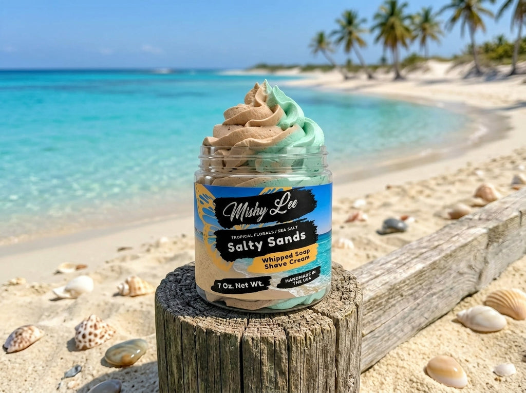 Crème fouettée et crème à raser Salty Sands