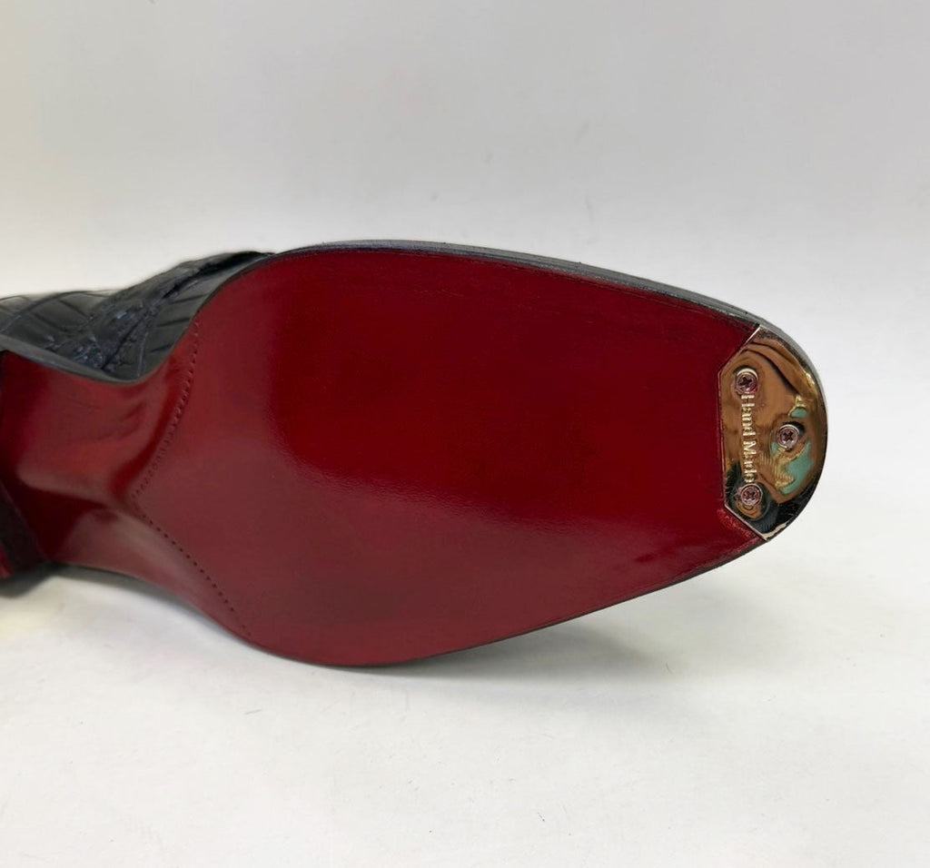 Maurice Sargeant Alligator Monkstrap - Burgundy