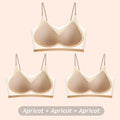 Lot de 3 soutiens-gorge en soie glacée ultra-minces et respirants pour femmes, sous-vêtements bustier sans couture, dos nu, gilet enveloppant, soutiens-gorge sans fil de couleur unie