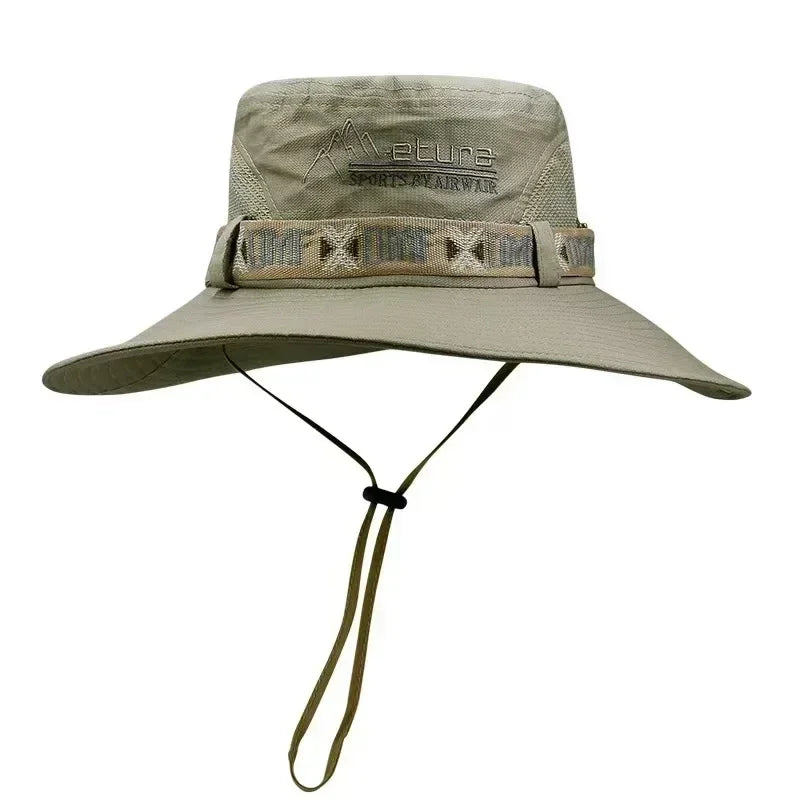 Chapeau Homme Pêche Extérieur Chapeau de Pêcheur Homme Chapeau de Soleil à Large Bord d'Été Chapeau de Pêche Pliable pour Jeune