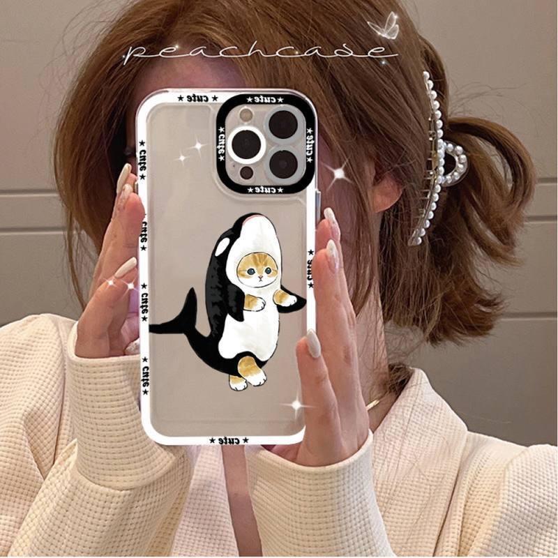 Coque de téléphone mignonne de chat pour iPhone 11 12 13 Mini Pro Max 14 Pro Max Étui coque de téléphone imprimable vierge en caoutchouc souple poli et cool